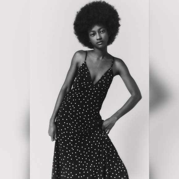 NWT Zara Flowy Polka Dot Maxi Dress - 2180/224 - Picture 14 of 14